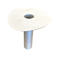 HWA Prefab EPDM Wit Manchet Aluminium Ø80mm - L300mm met Bevestigingsflens